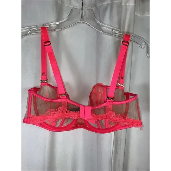 34 DDD F Honey Birdette Gabrielle Neon Lace Bra - Picture 5 of 5